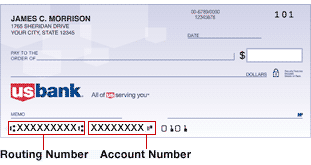 Where to find your routing number image